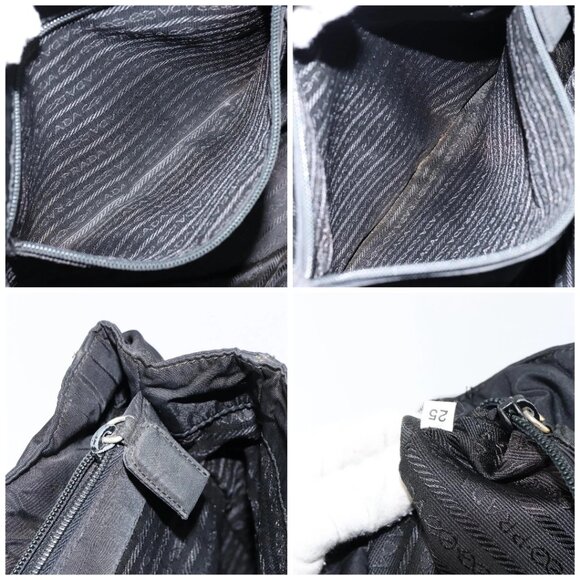 PRADA Shoulder Bag Nylon Black Silver Auth 146770 - Picture 15 of 16
